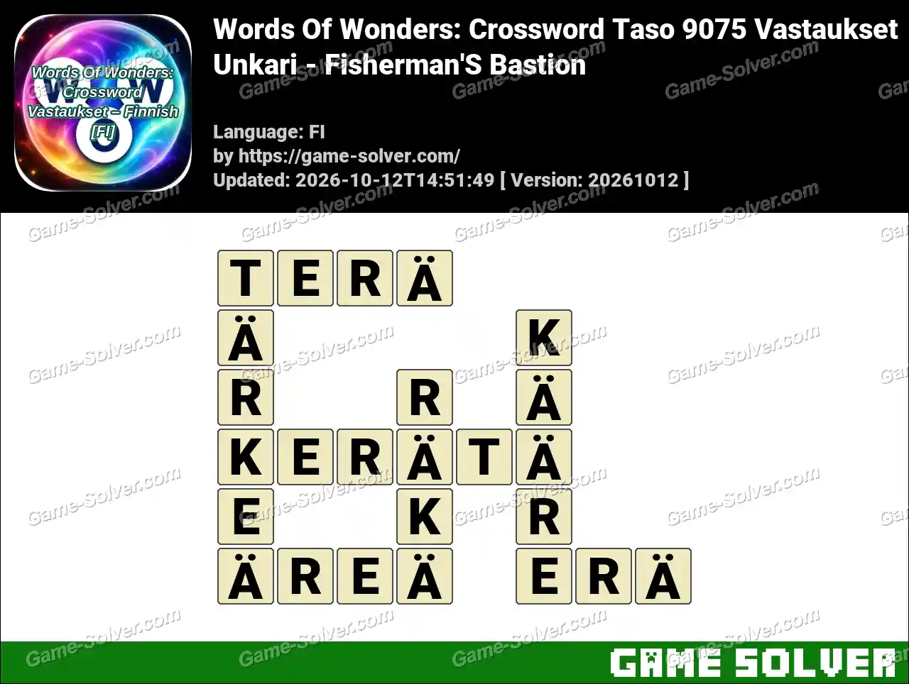 Words Of Wonders: Crossword Taso 9075 Vastaukset – Unkari – Fisherman’S Bastion